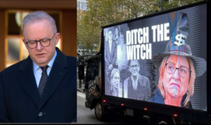 PM Claims “Ditch The Witch” Billboards Are Sexist Towards Whatever A Woman Is